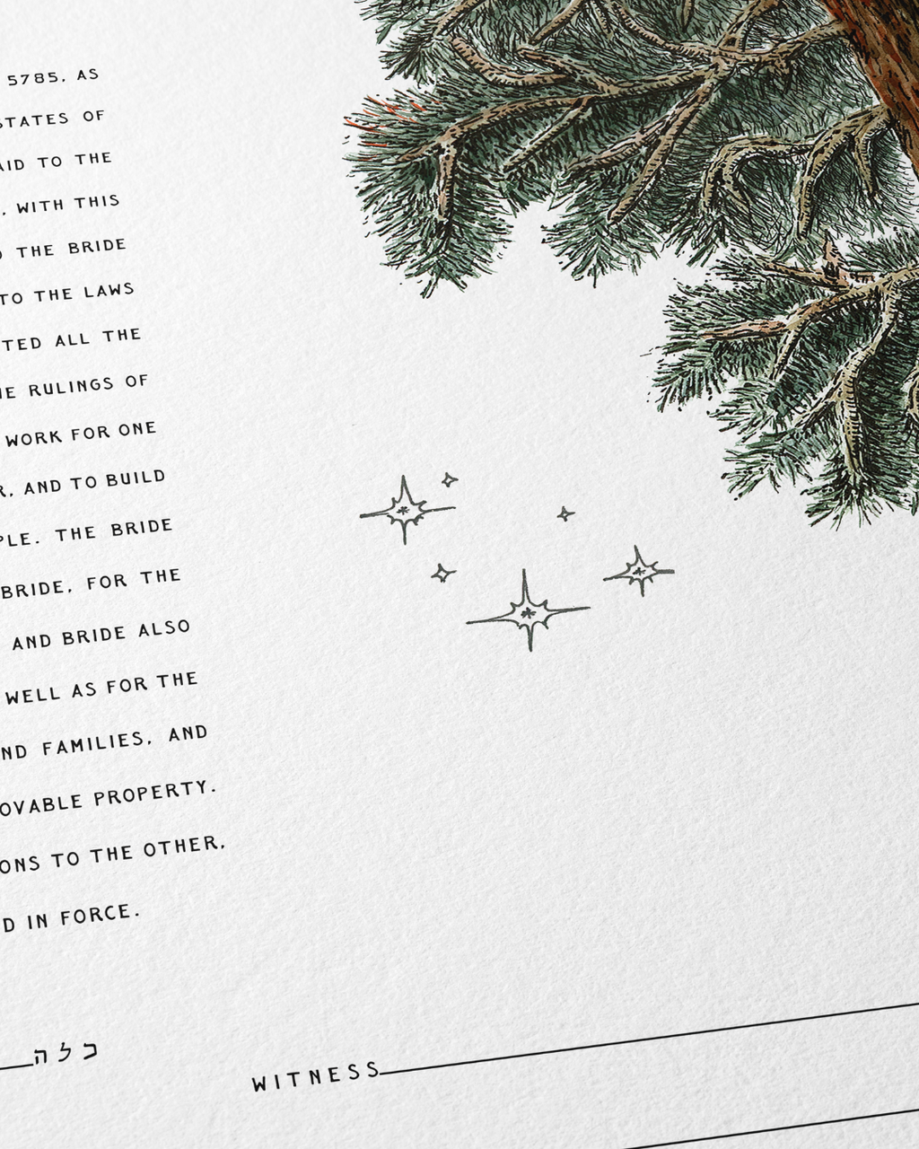 Pine Tree Moon Ketubah