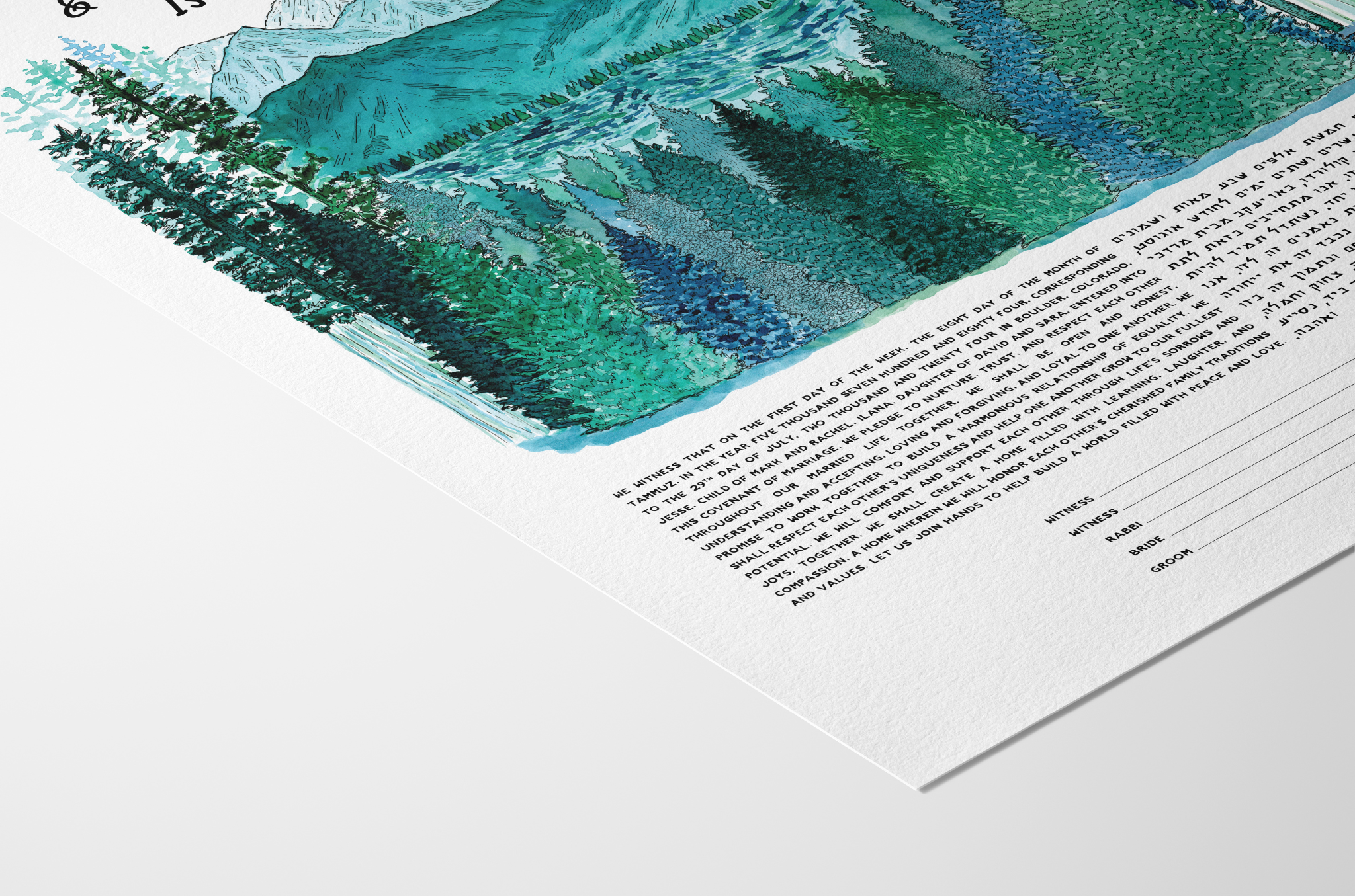 Alpine River Ketubah