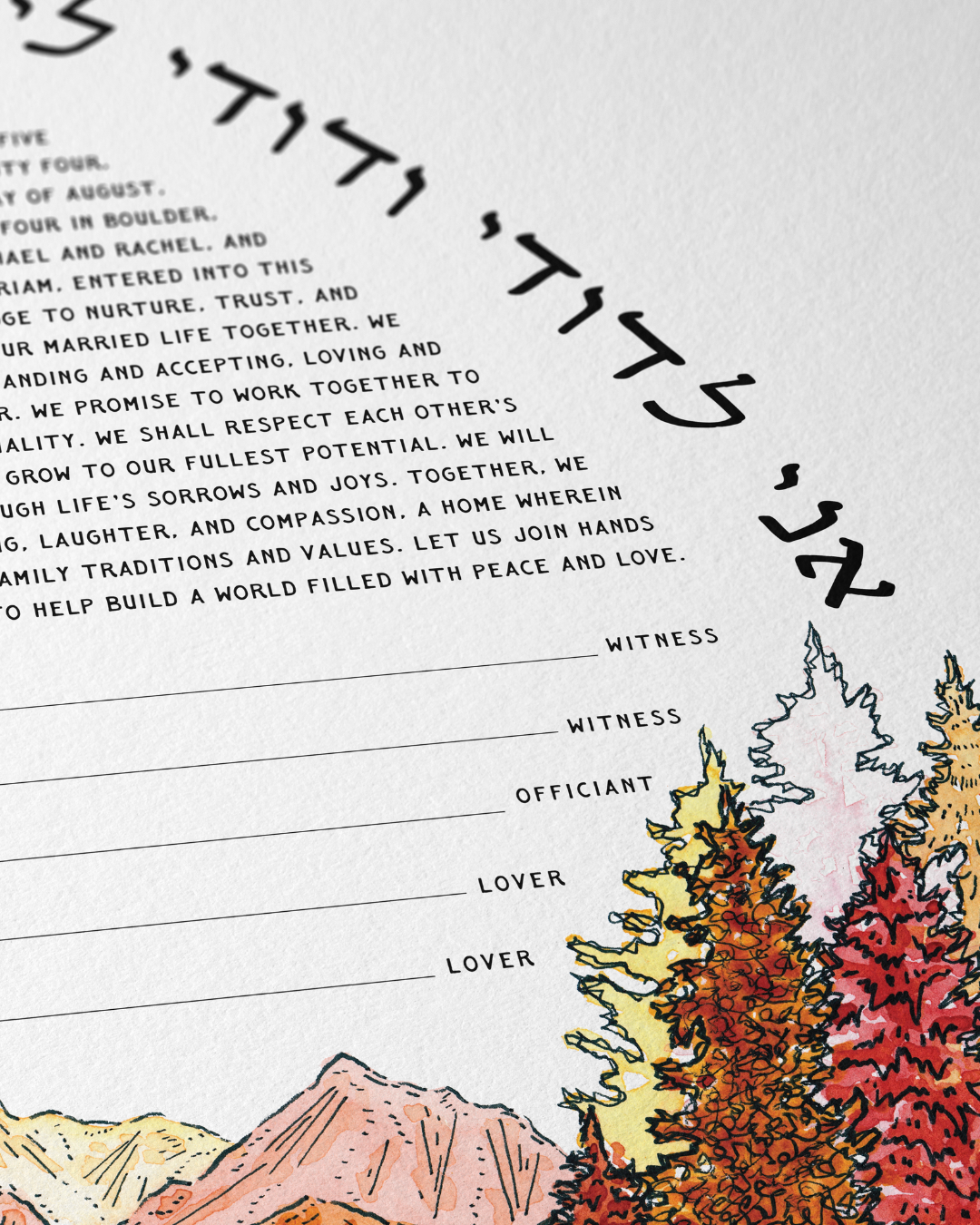 Autumnal Mountainside Ketubah