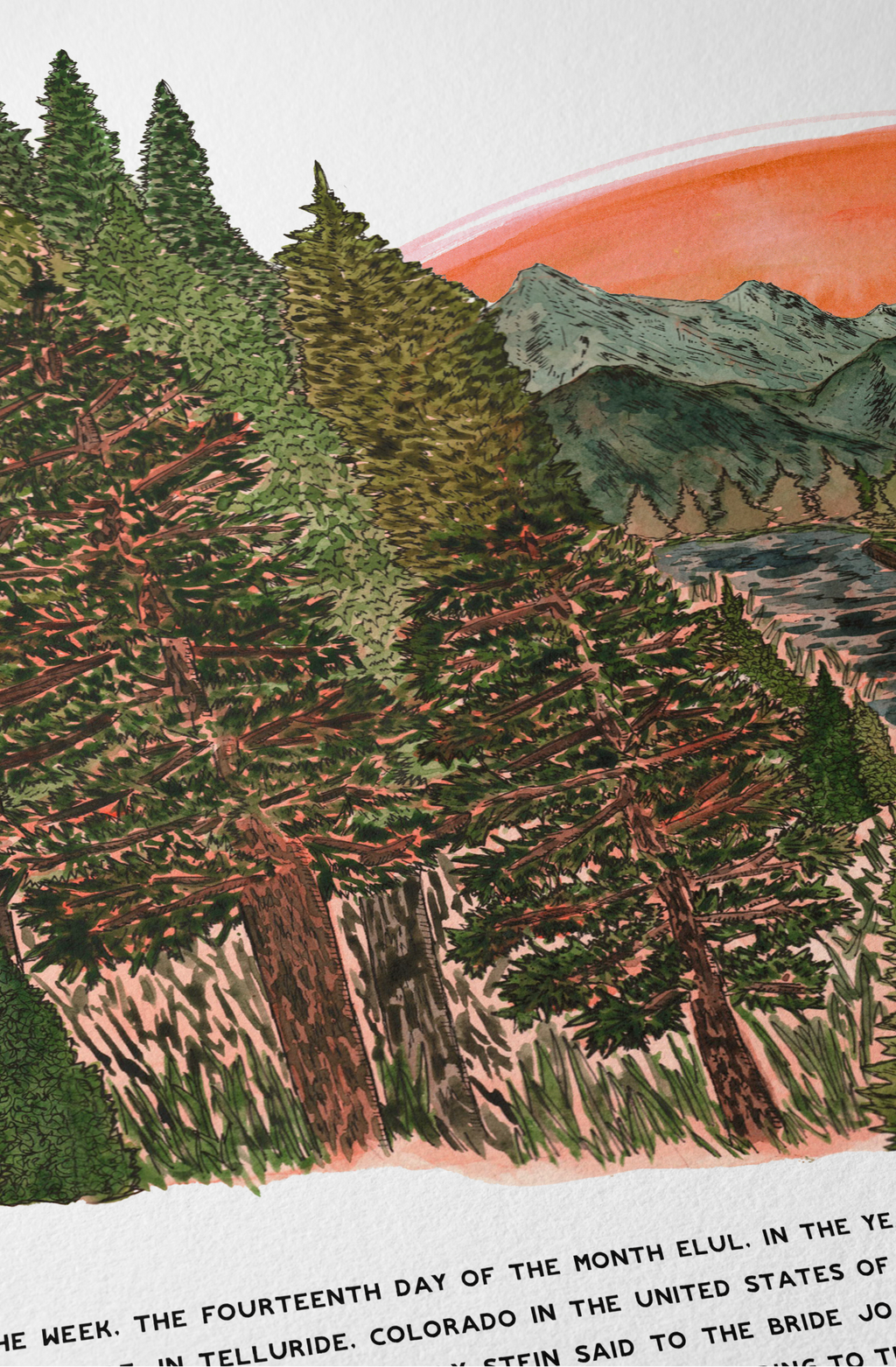 Tangerine Mountainscape Ketubah