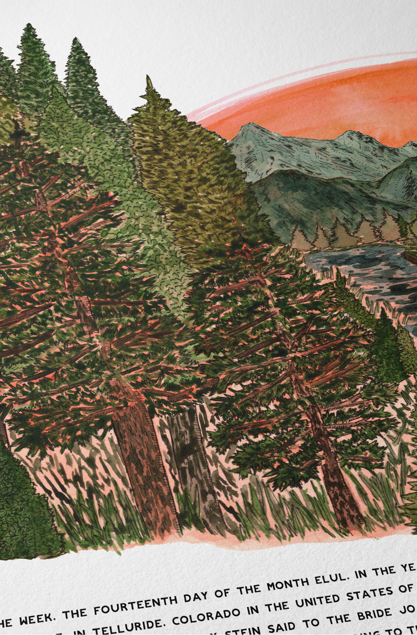 Tangerine Mountainscape Ketubah