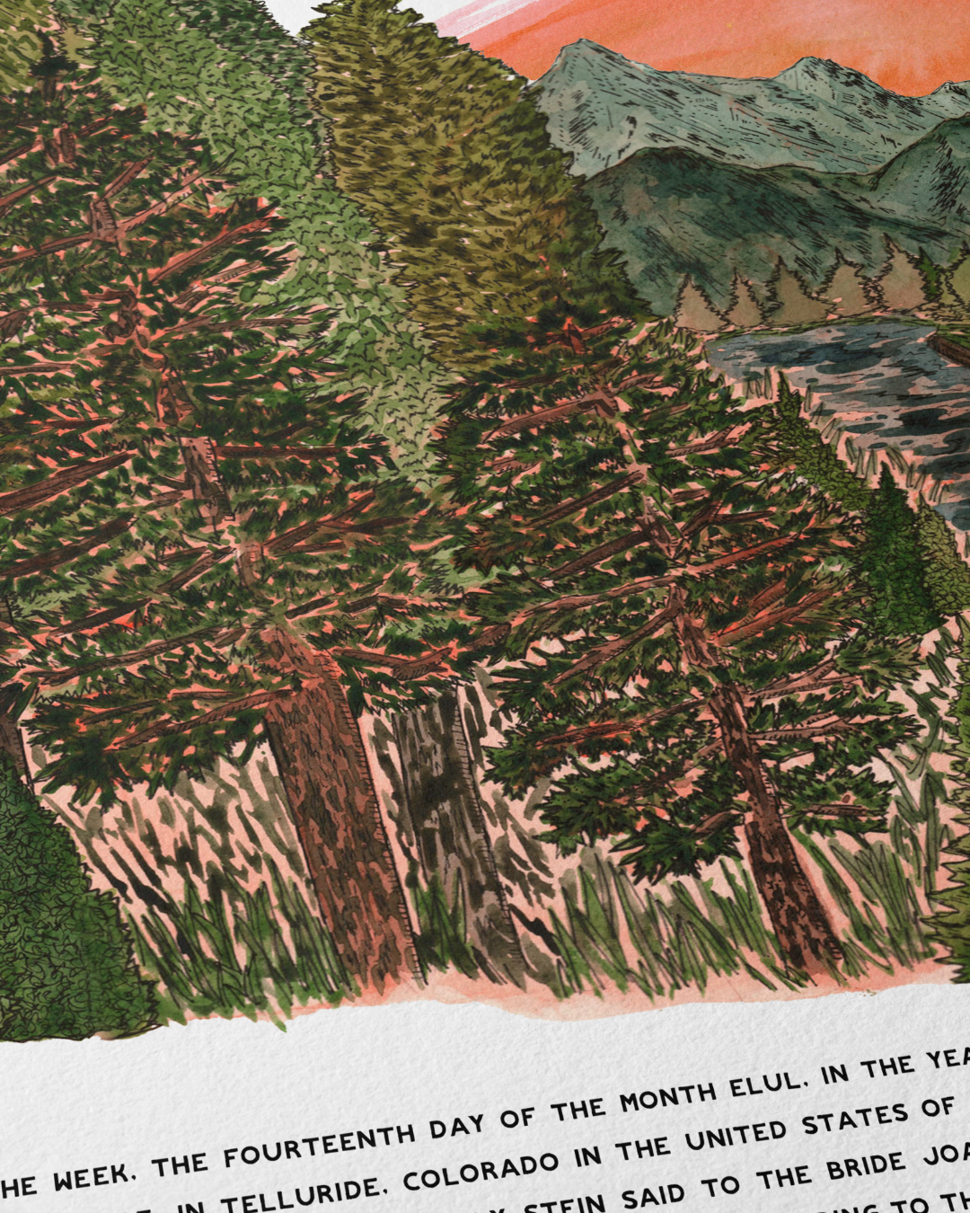 Tangerine Mountainscape Ketubah