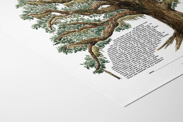 Live Coastal Oak Tree Ketubah