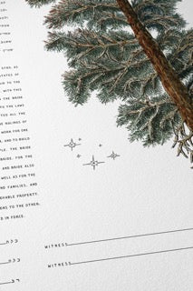 Pine Tree Moon Ketubah